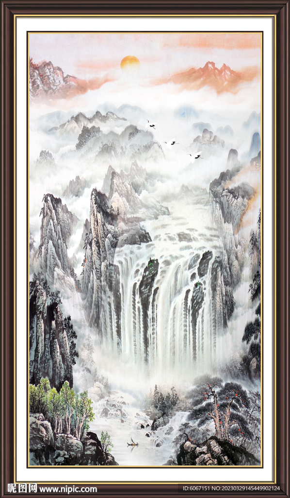 竖幅山水画