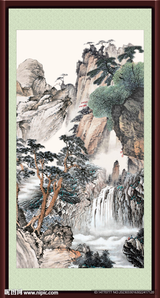 竖幅山水画 