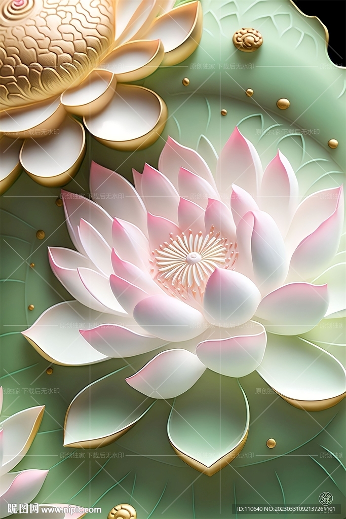 荷花装饰画