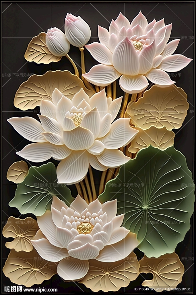 荷花装饰画