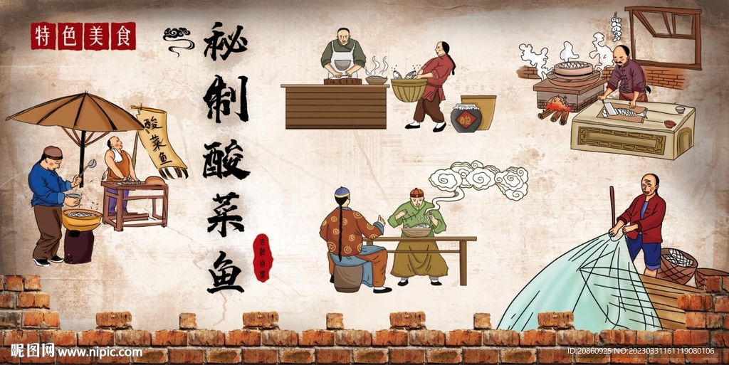 秘制酸菜鱼展板