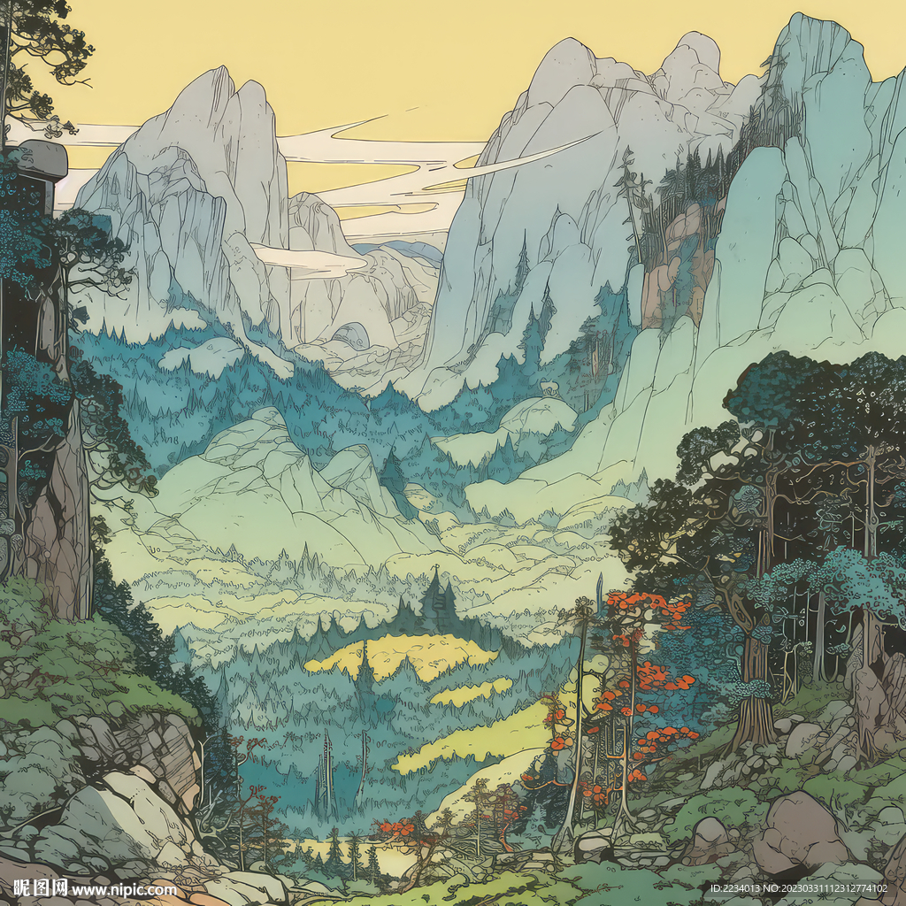 山石争峰