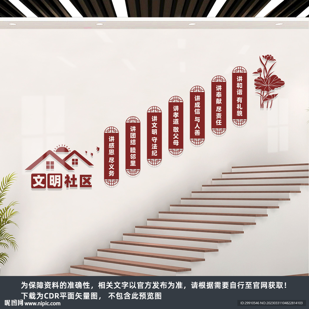 文明社区楼梯文化墙