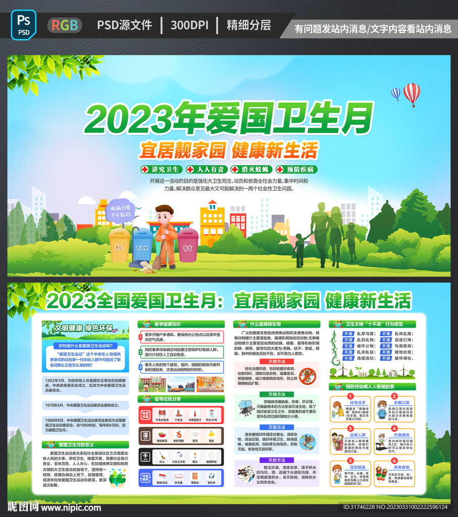 爱国卫生月展板