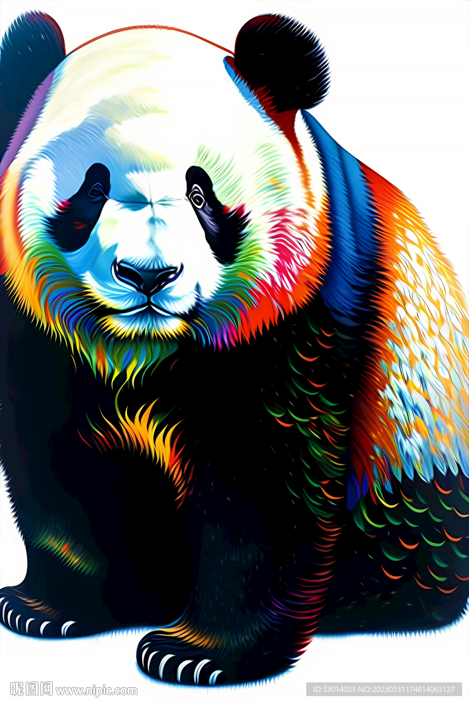 熊猫油画