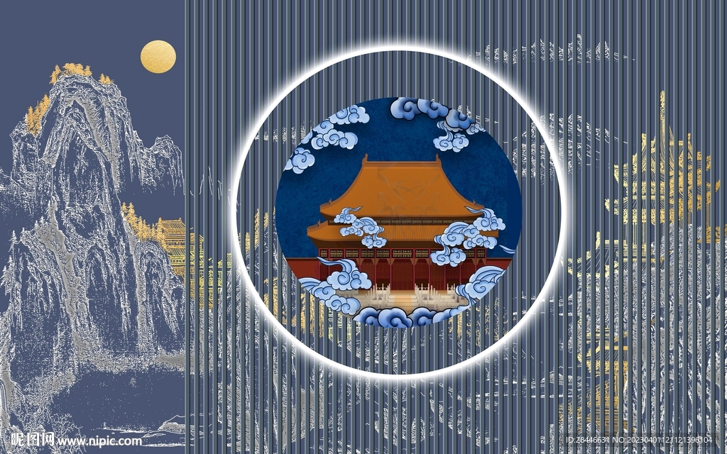新中式背景墙