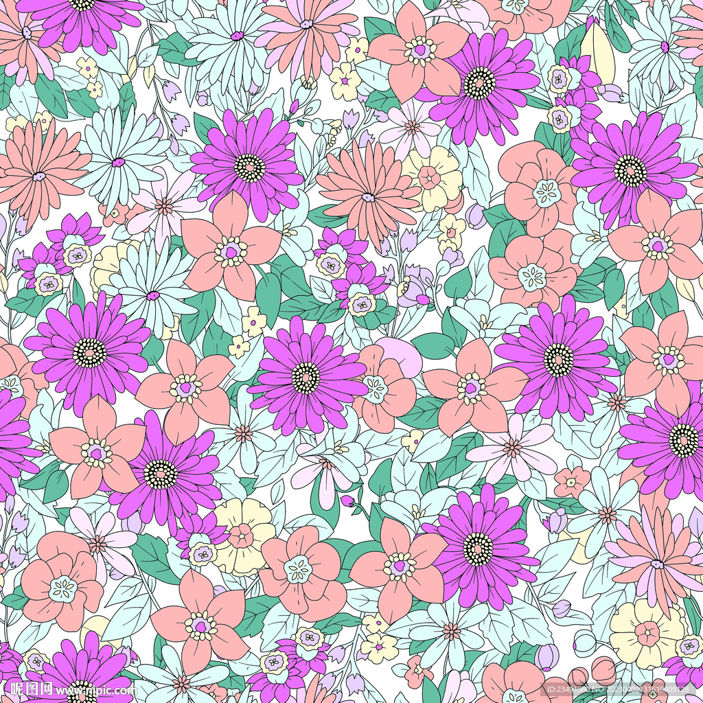 线条花