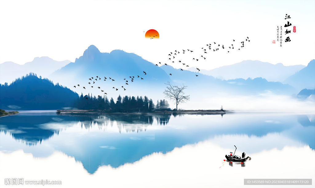 山水背景墙