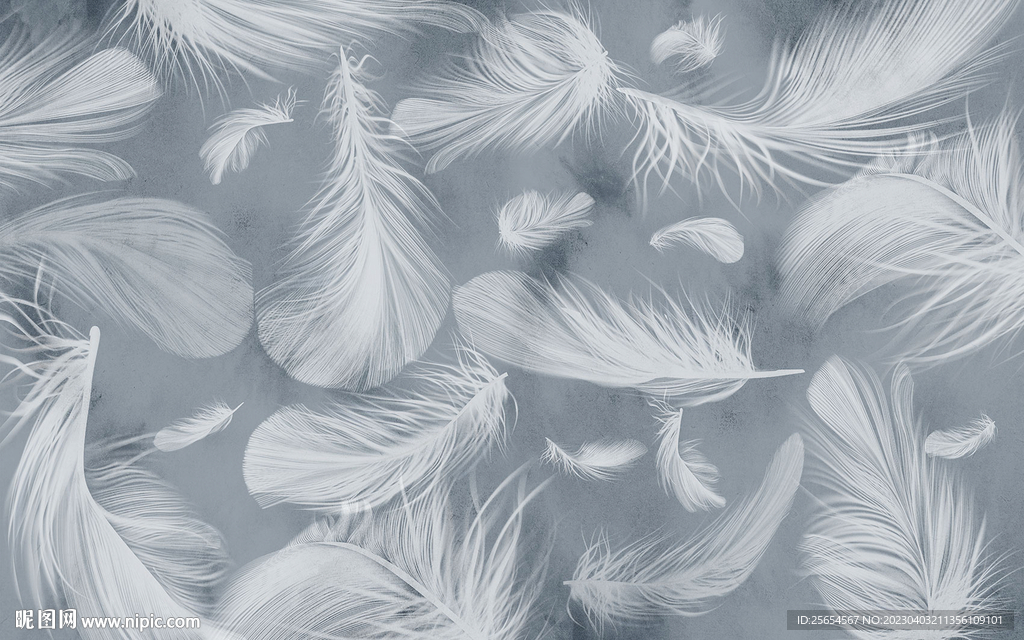 唯美蓝色水彩背景墙