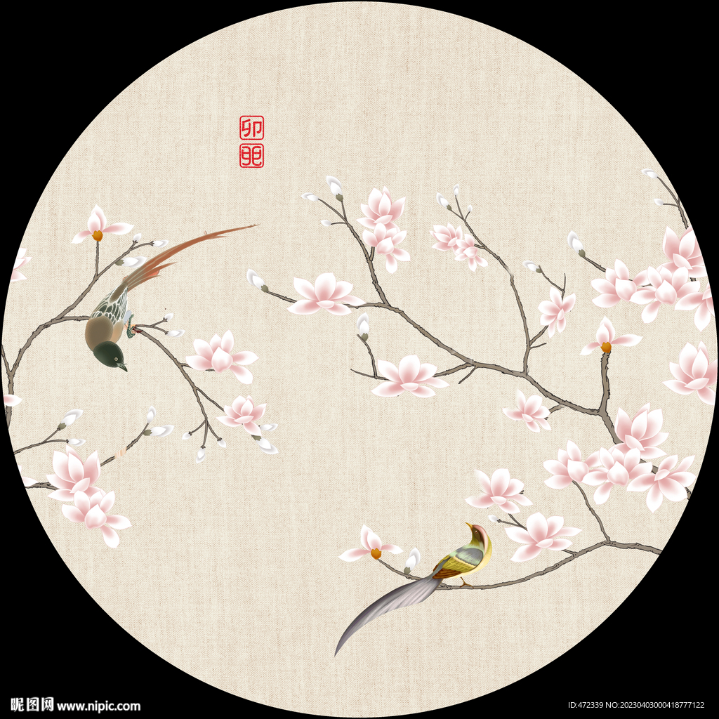 新中式手绘花鸟国画装饰画