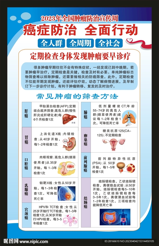 全国肿瘤防治宣传周海报