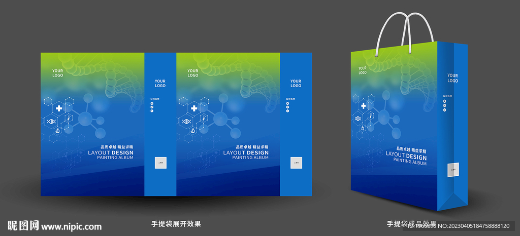 科技医疗手提袋设计