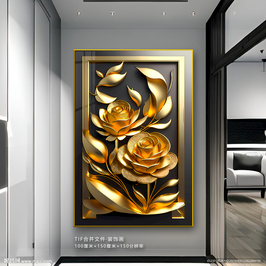 艺术玄关立体玫瑰