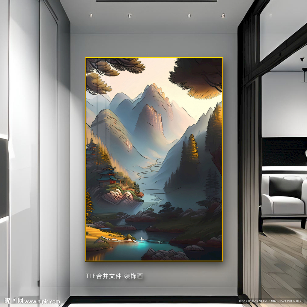 玄关国画山水画