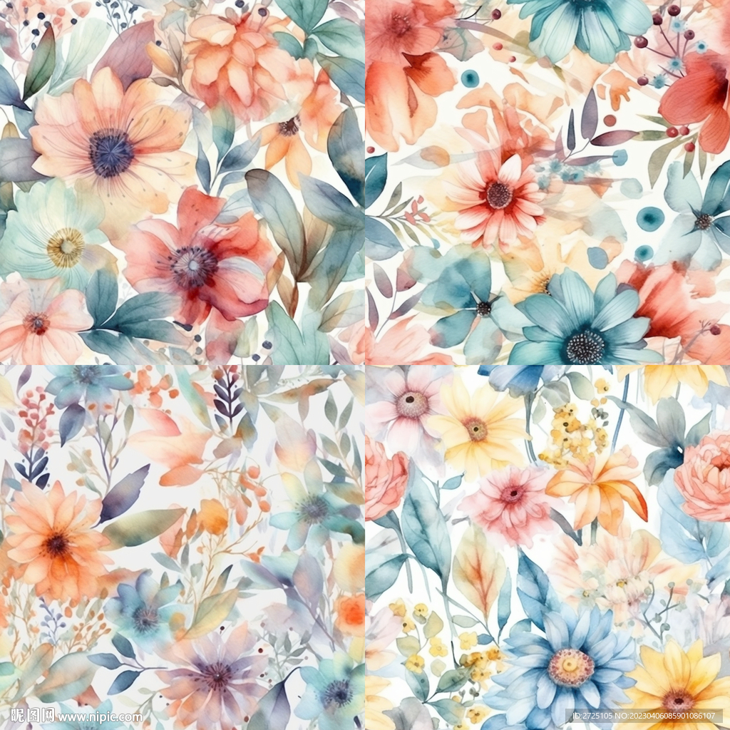 水彩花 