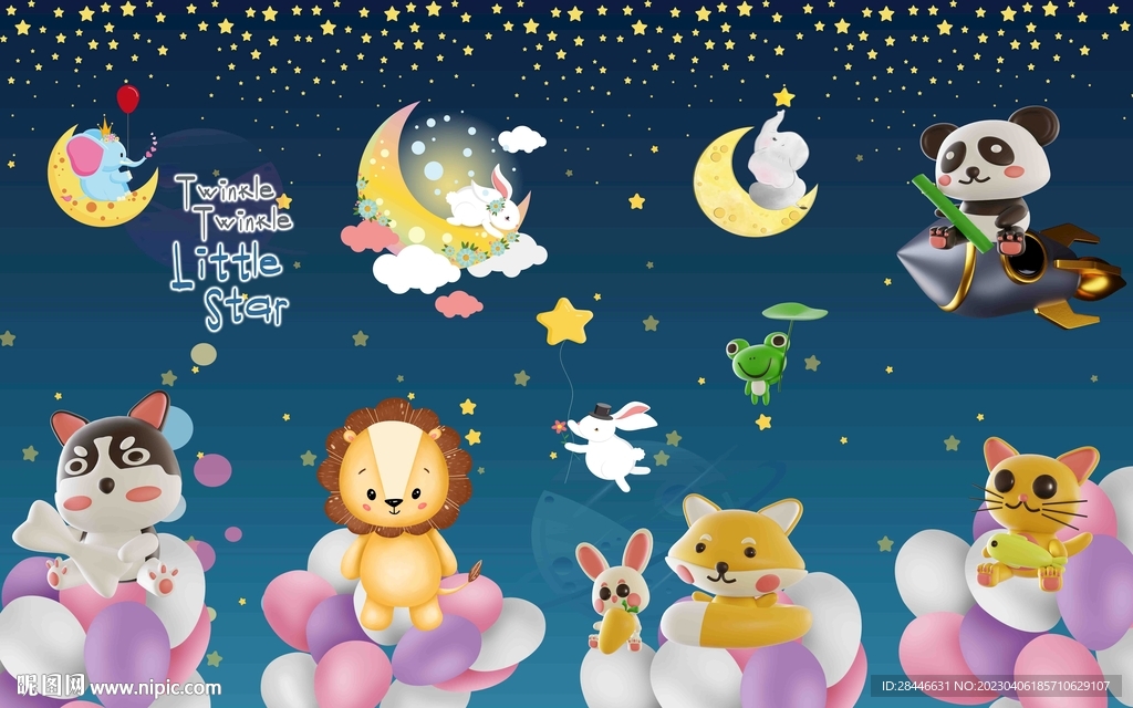 卡通儿童房背景墙