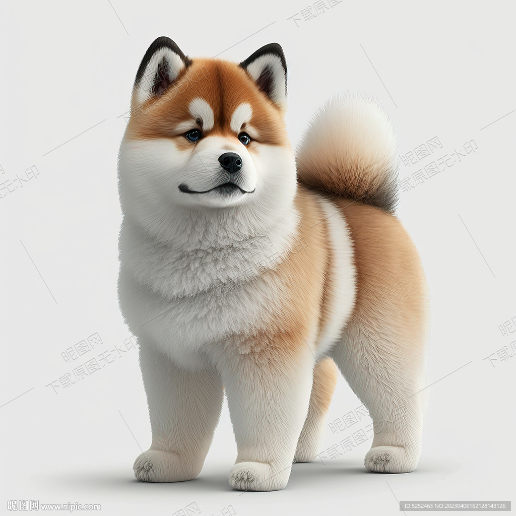 卡通秋田犬