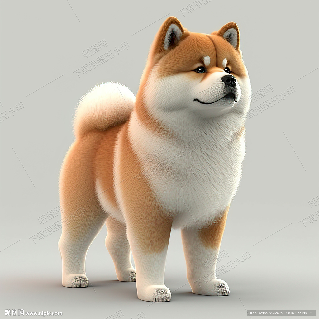 卡通秋田犬