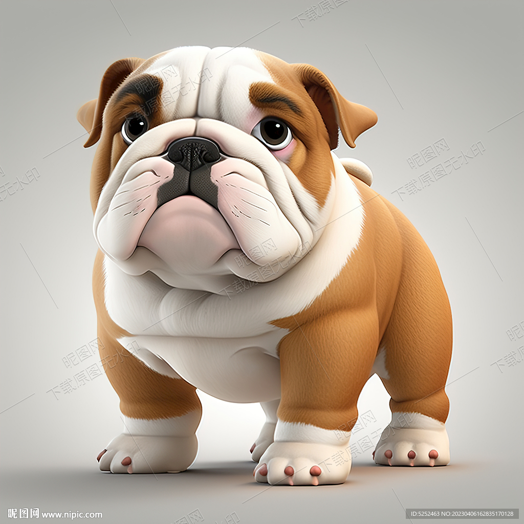 卡通英国斗牛犬