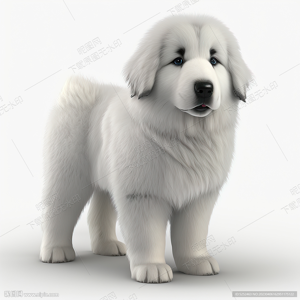 卡通大白熊犬
