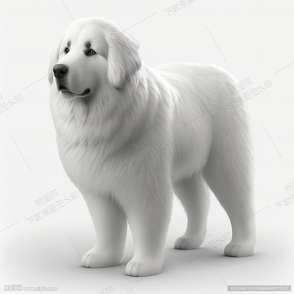 卡通大白熊犬