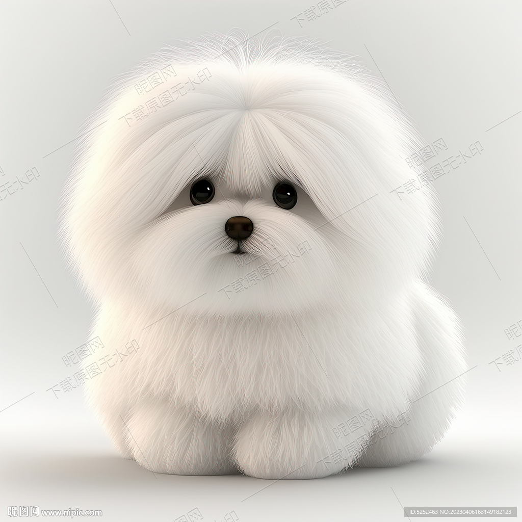 毛茸茸的马尔济斯犬
