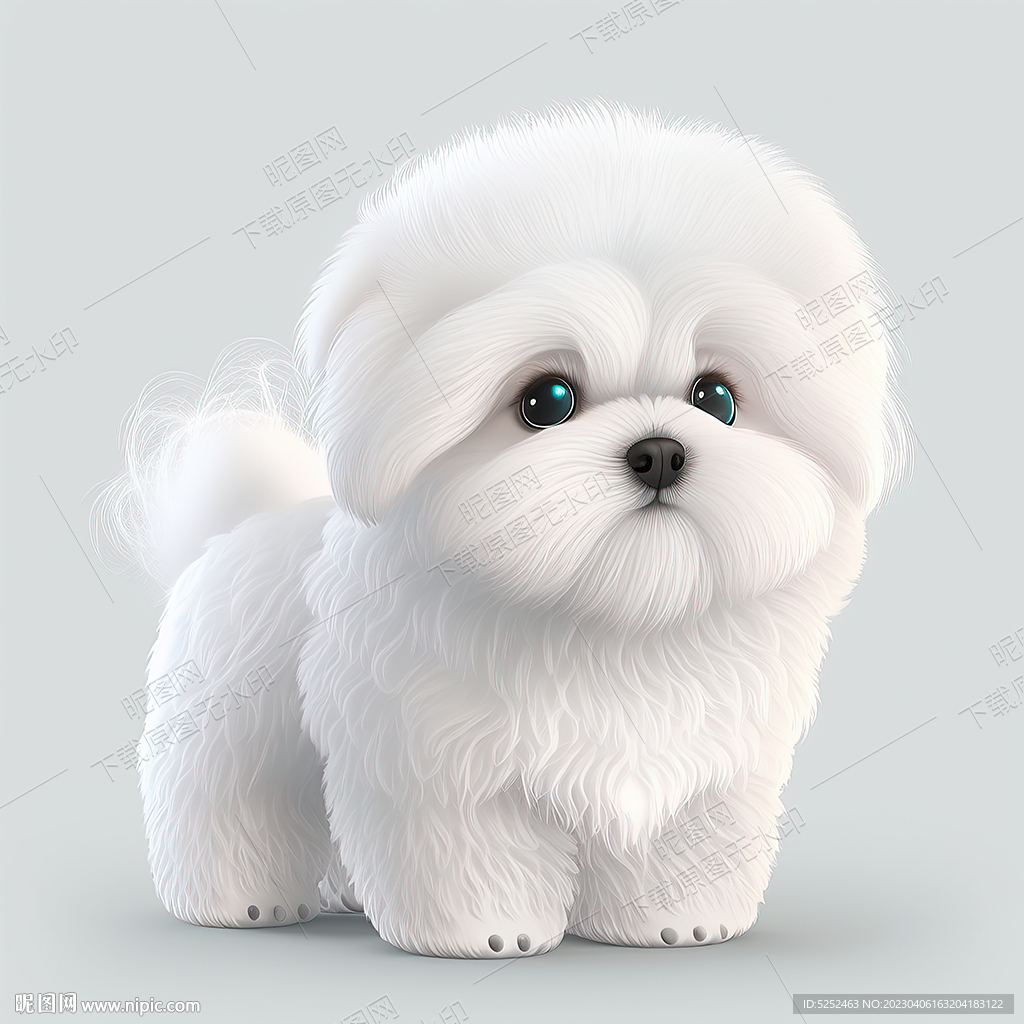 毛茸茸的马尔济斯犬