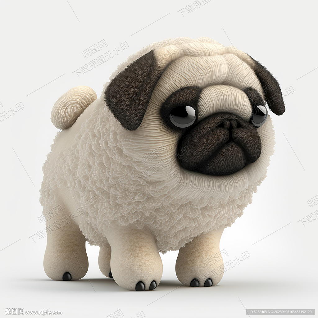 卡通巴哥犬