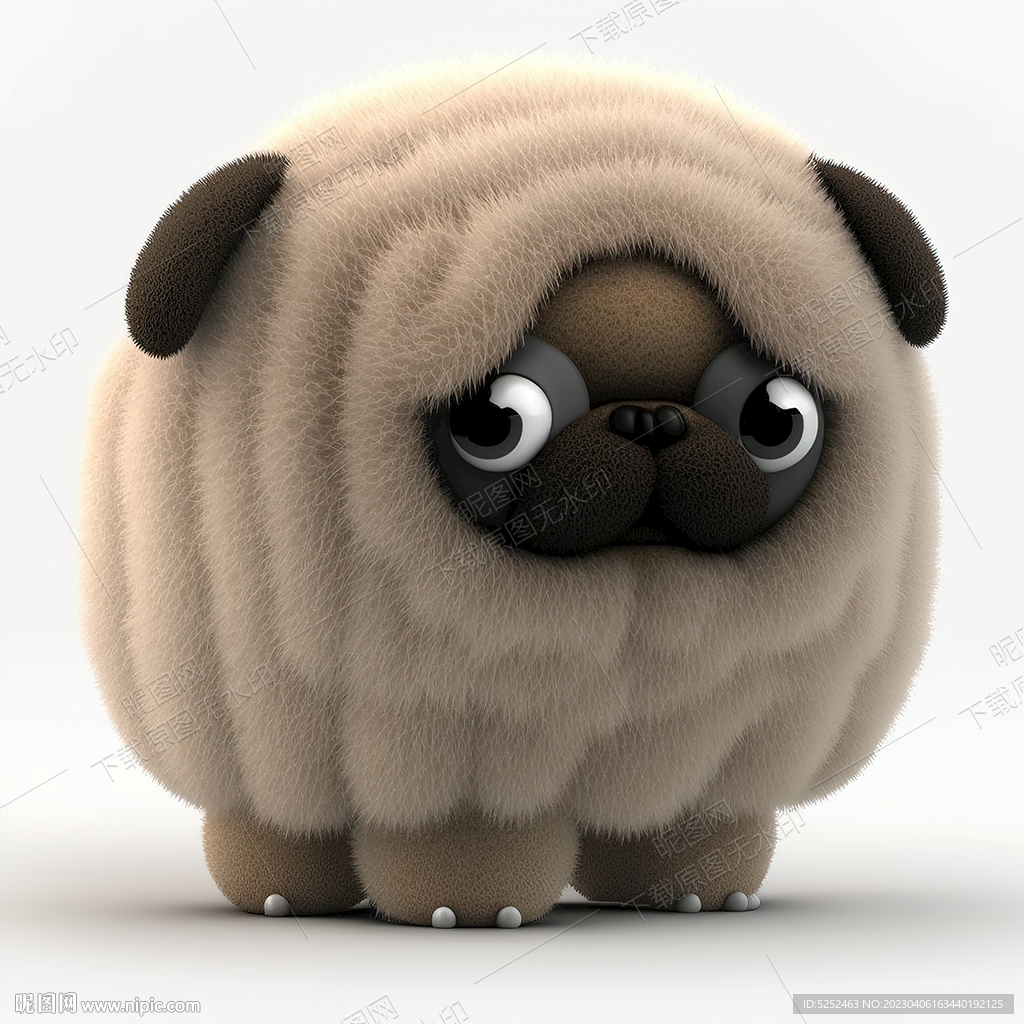 卡通巴哥犬