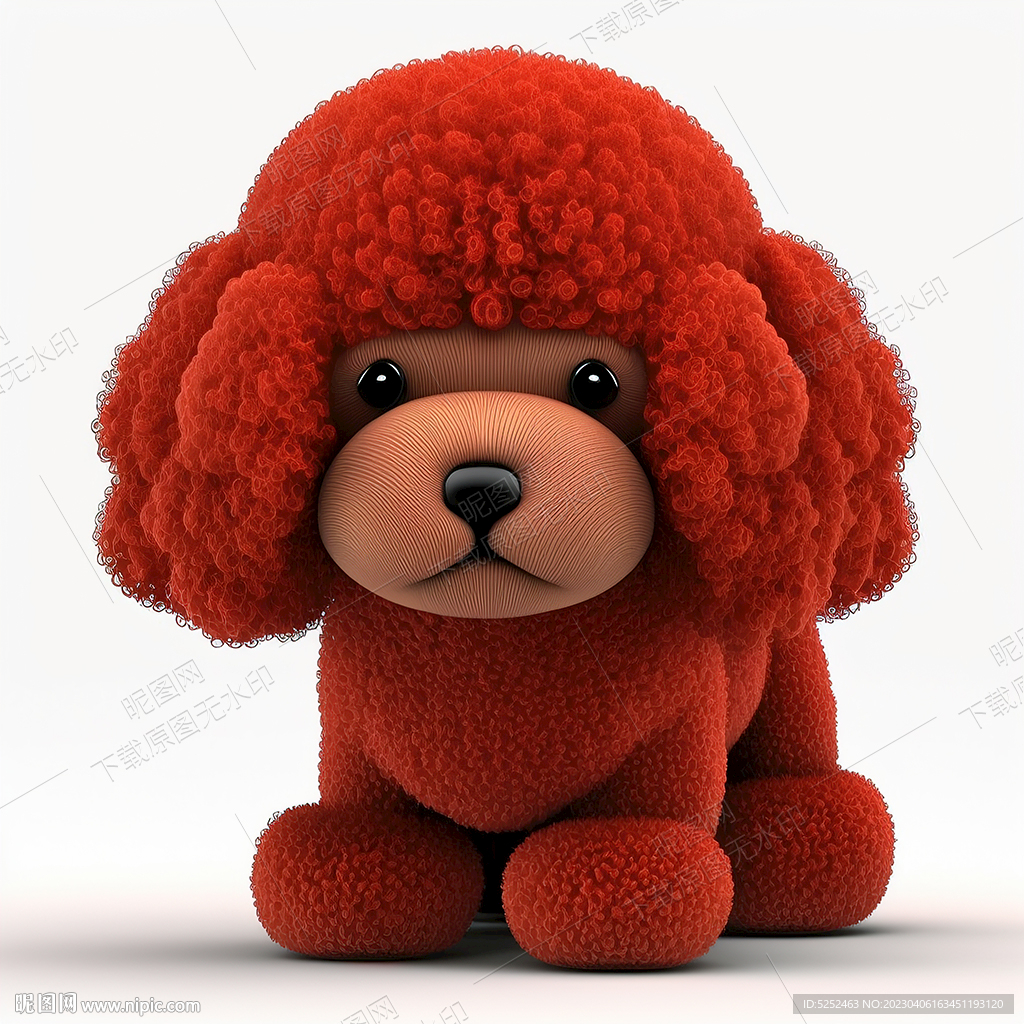 卡通红贵宾犬
