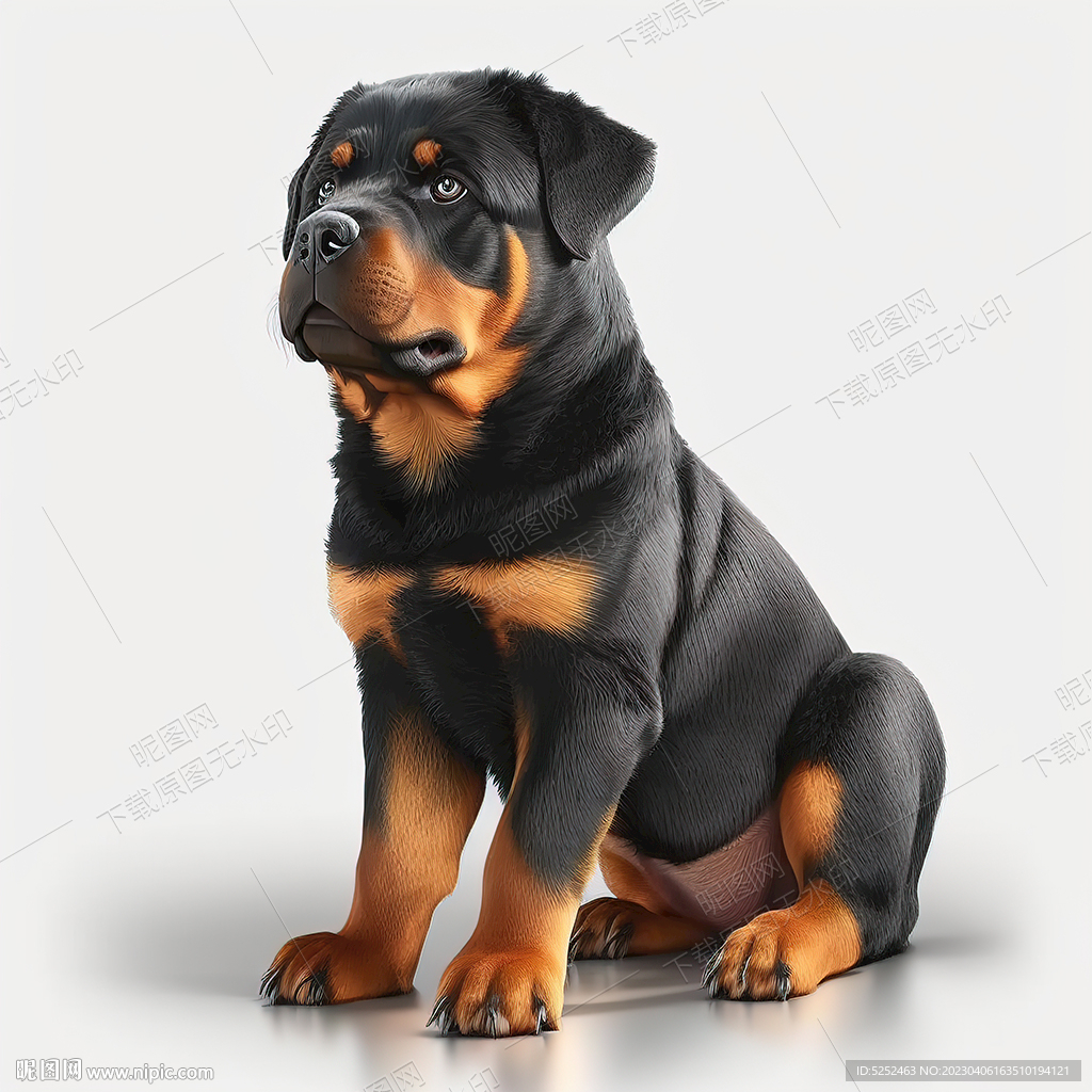 卡通罗威纳犬