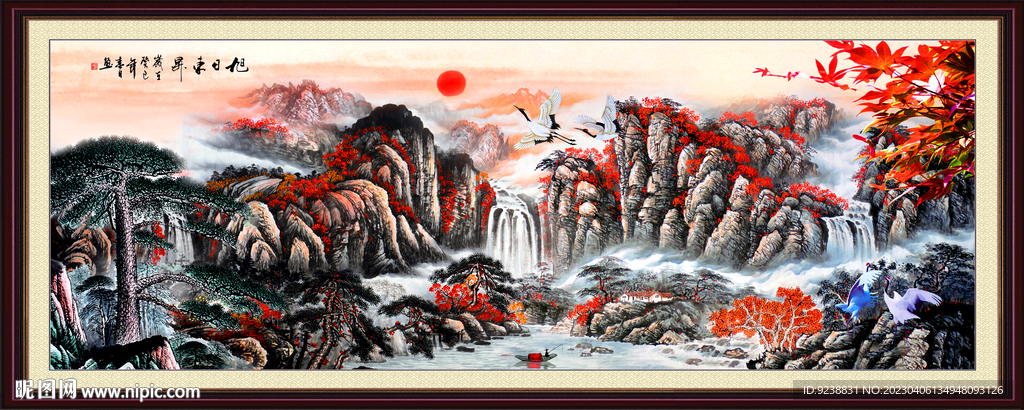 鸿运当头泰山日出画