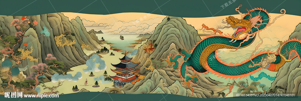 国潮白酒包装插画