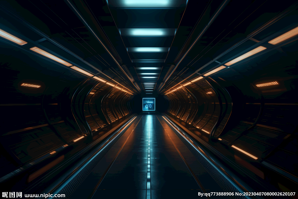 科技未来隧道背景