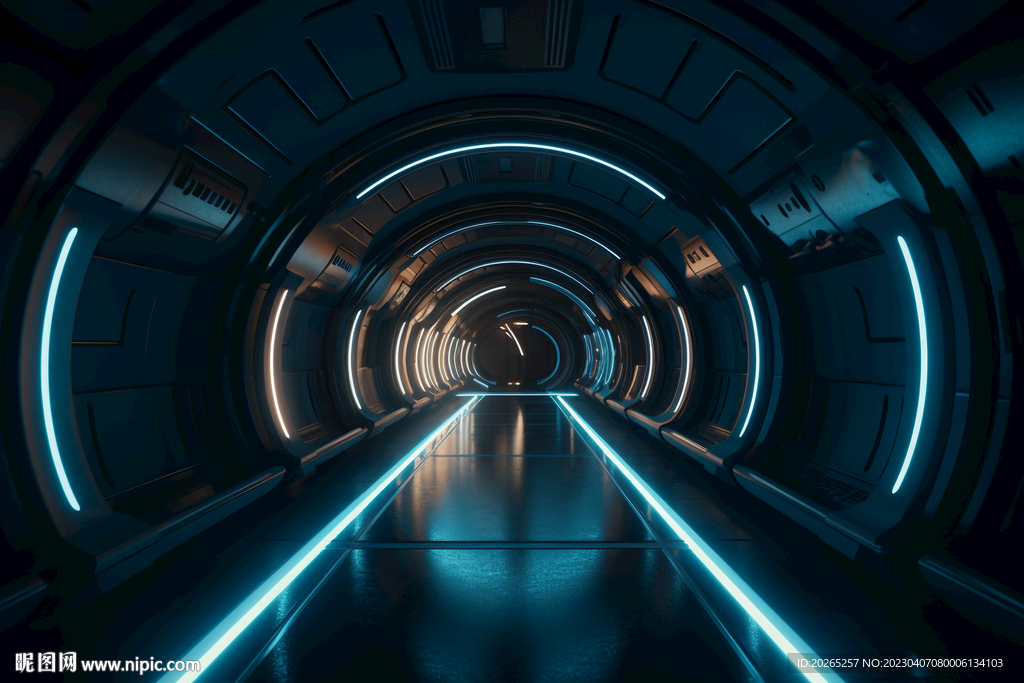 科技未来隧道背景