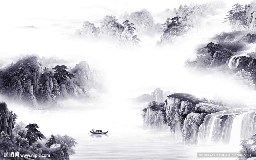 现代 简约电视山水 Tif分层