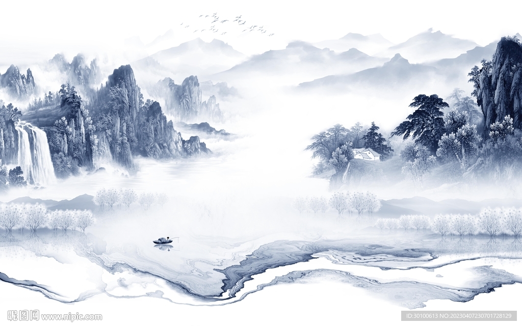 大气 简约电视山水 Tif分层