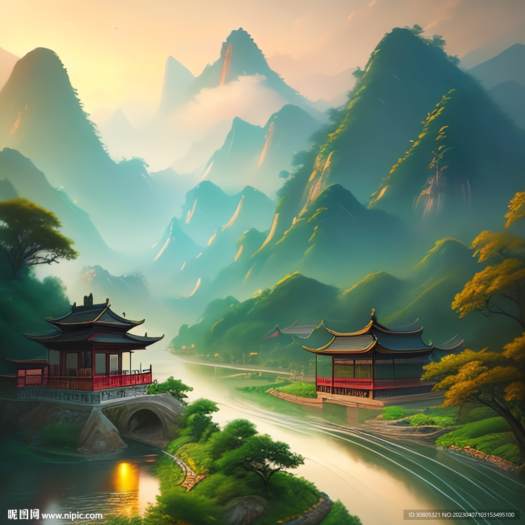山水背景