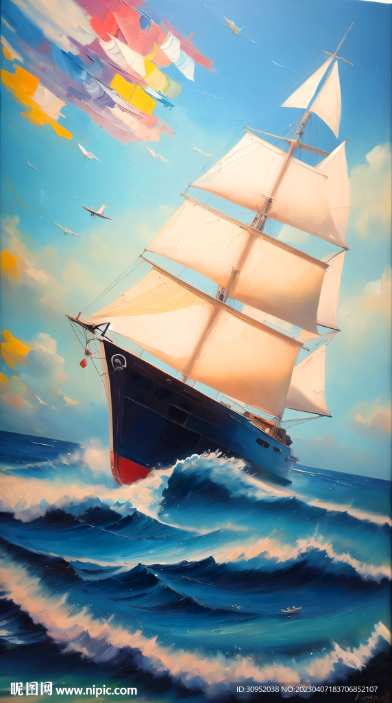 大海油画