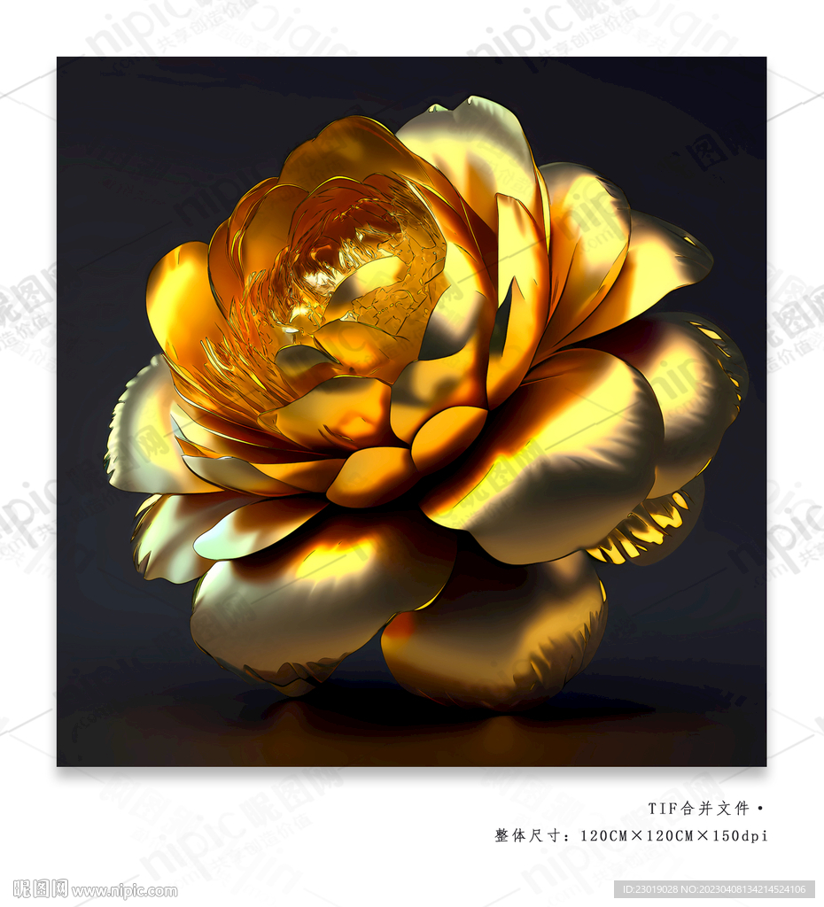 金色牡丹花
