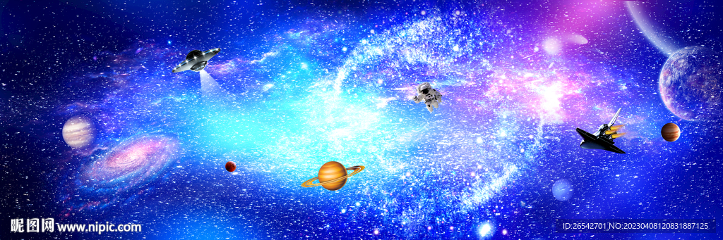 梦幻银河星空外太空宇宙星球背景