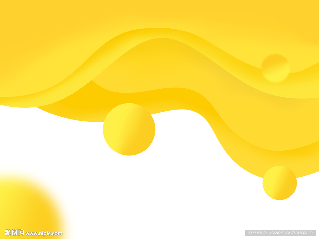 黄色流体艺术背景板