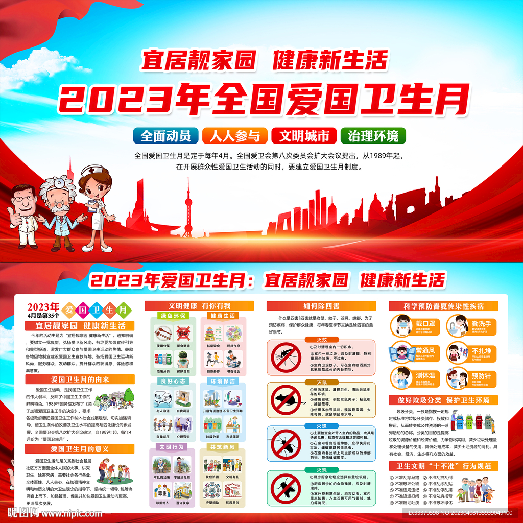 2023爱国卫生月宣传栏