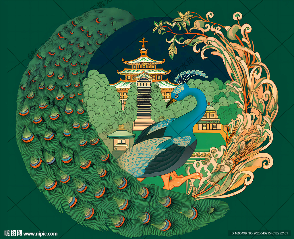 凤凰茶包装盒插画主图