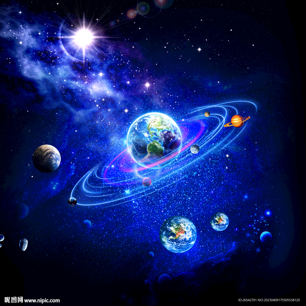 银河系行星太空宇宙星球主题背景