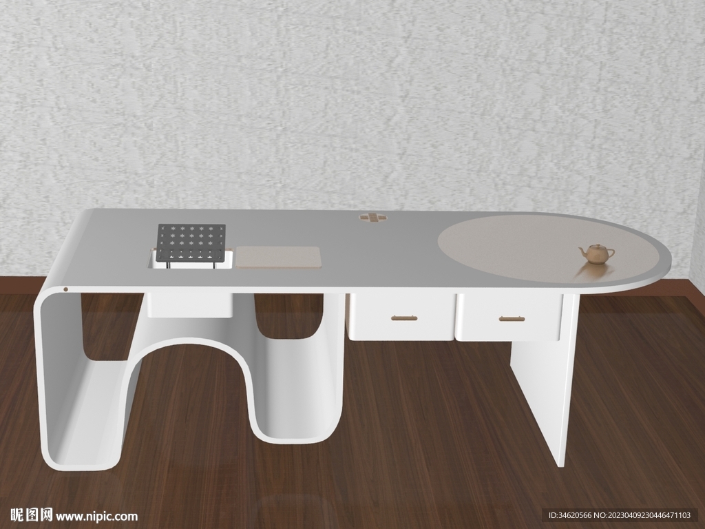 维尔历3D模型老板桌