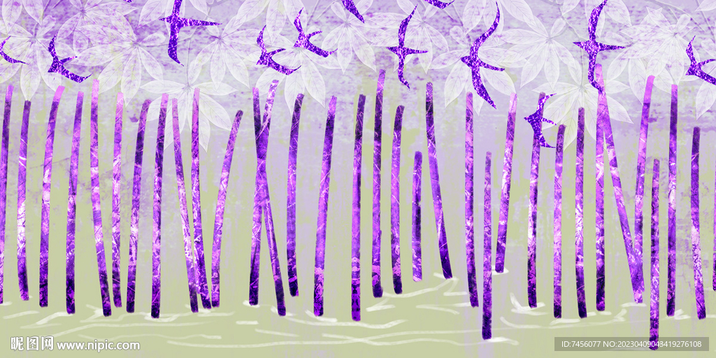紫色花卉唯美艺术挂画装饰画