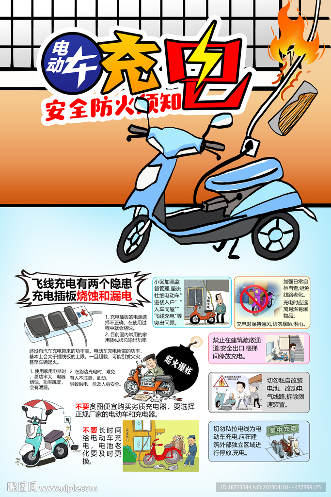 电动车充电安全防火须知宣传