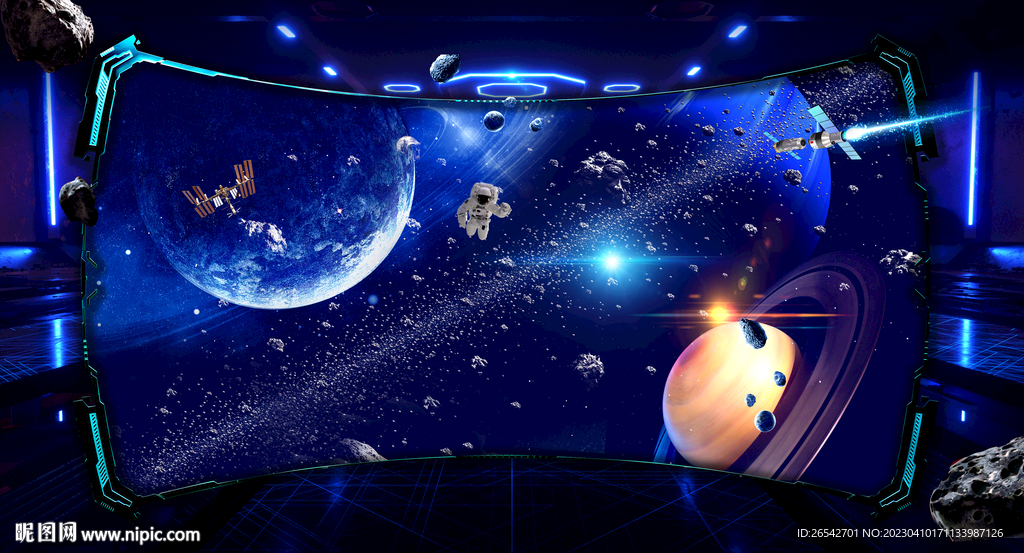 宇宙星空太空舱外