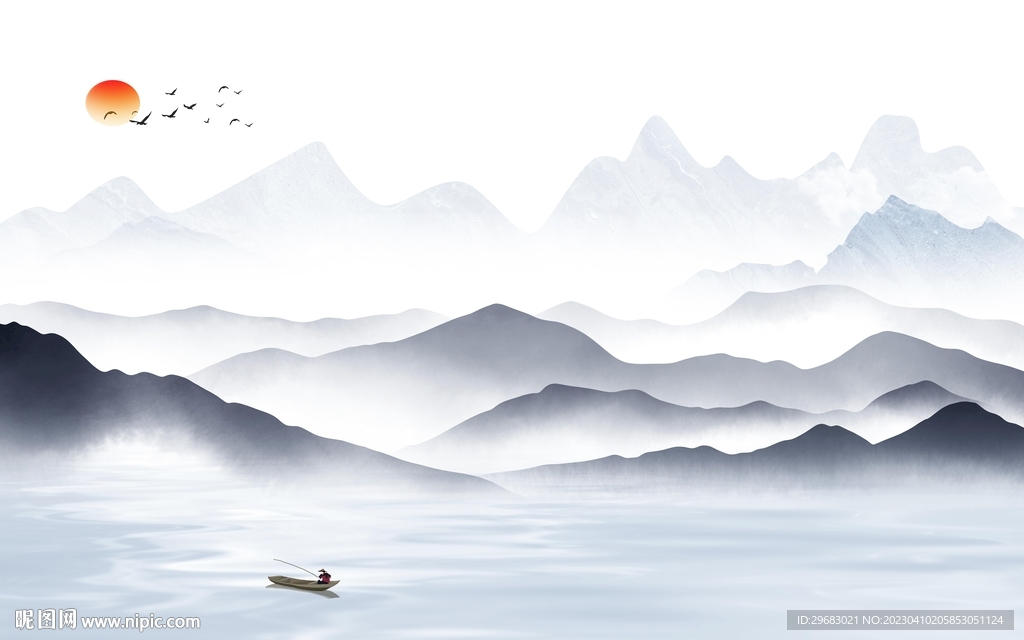 大气 客厅新款山水 TIF分层